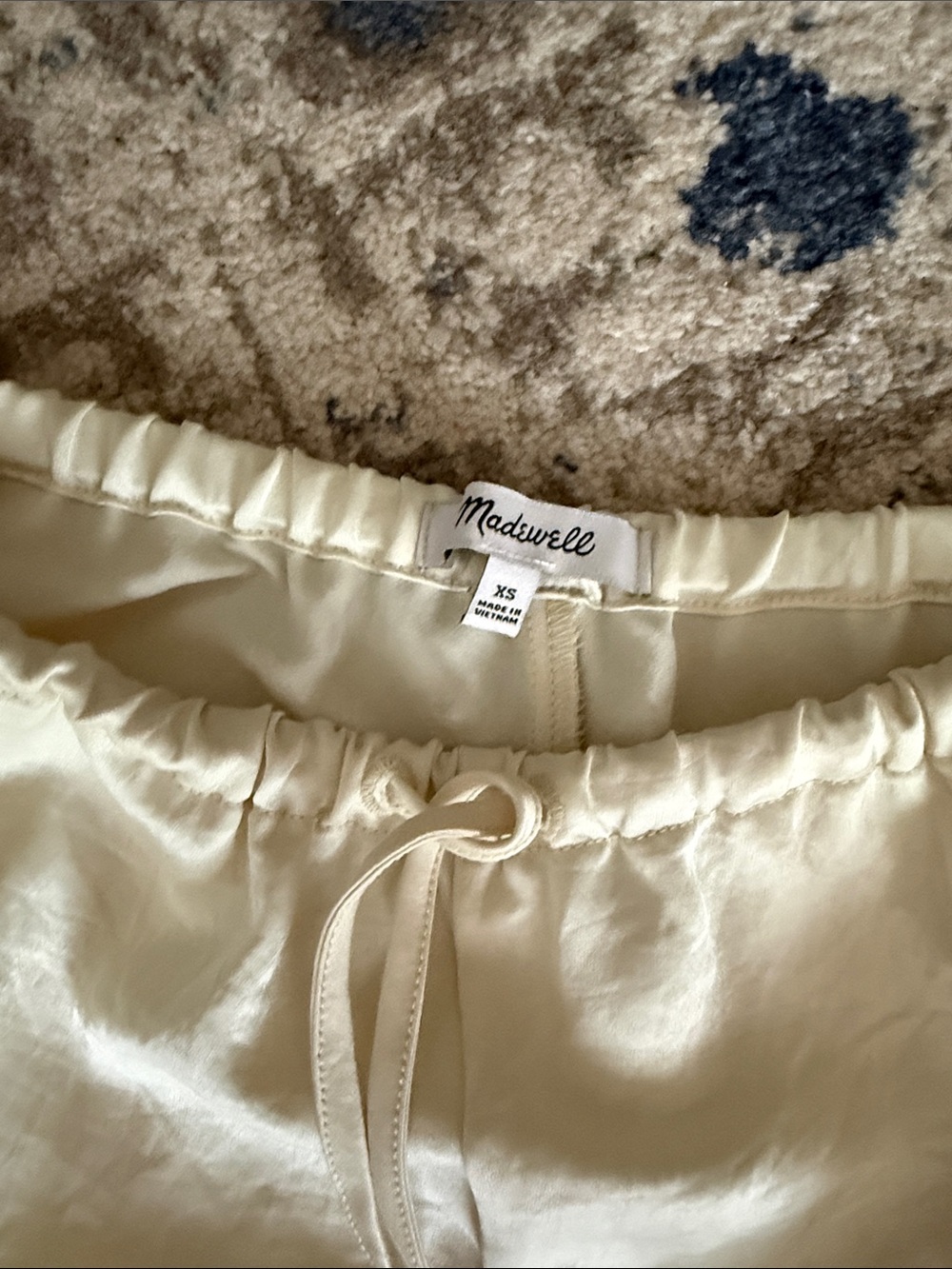 Madewell Cream Drawstring Linen-Blend Trousers - Picture 2 of 3
